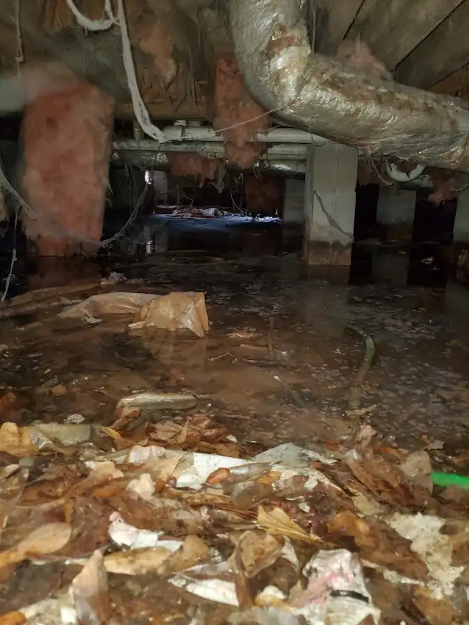 Crawl space flood assessment for Commercial Water Damage Restoration in Redding